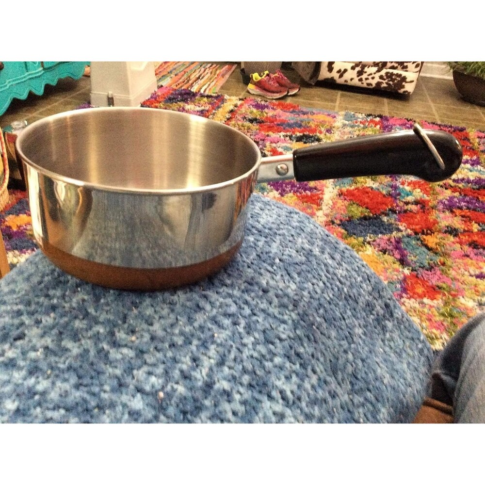 Vintage Revere Ware 1 Quart Saucepan Copper Clad Bottom Pot 1 Qt Stainless Euc